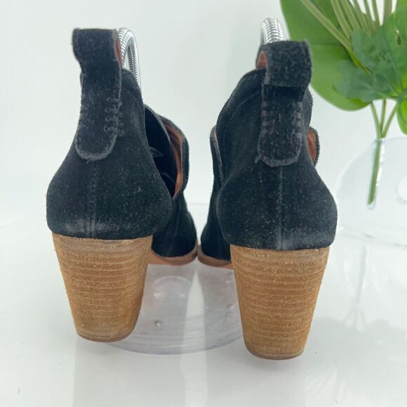 Jeffrey Campbell Cromwell Ankle Boots Women's 9 Black Suede Pointed Toe Western - Picture 9 of 16